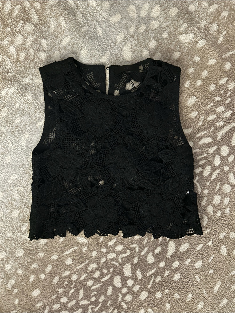 Zara Black Crochet Crop Tank